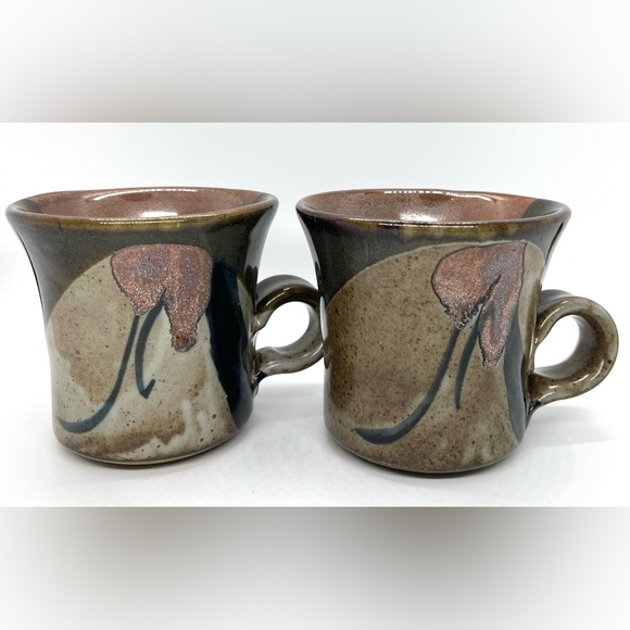 Y2K Signed John Freimark Set of 2 Studio Pottery Mugs - Picture 10 of 16